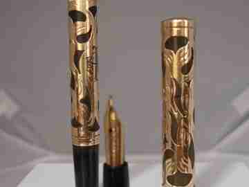 Waterman's Ideal. Eyedropper. Black ebonite. 1916. Gold-plated