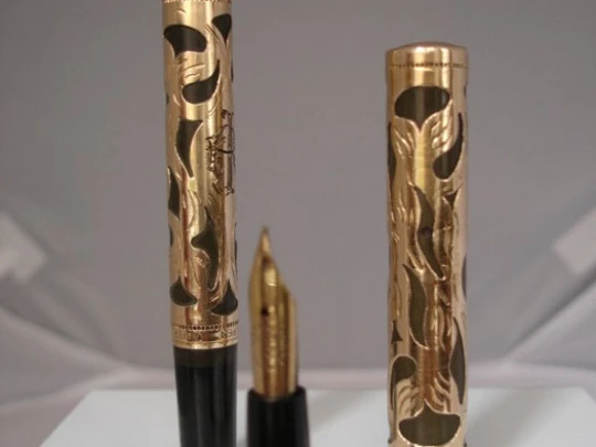 Waterman's Ideal. Eyedropper. Black ebonite. 1916. Gold-plated