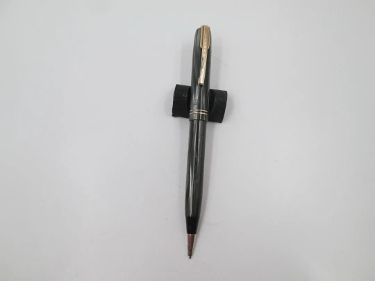 Waterman's mechanical pencil. Marble celluloid & gold plated. Twist system. Canada