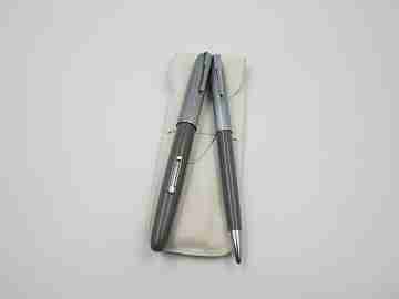 Waterman's Taperite Crusader writing set. Lucite plastic & anodized aluminum