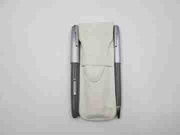 Waterman's Taperite Crusader writing set. Lucite plastic & anodized aluminum