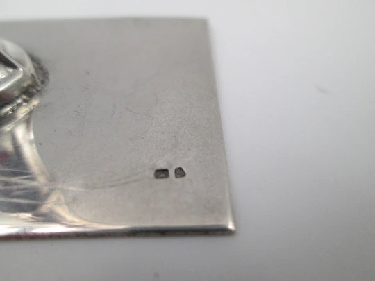 Wax seal / desk stamp. 925 sterling silver. Vegetable motifs on relief. Europe. 1980's