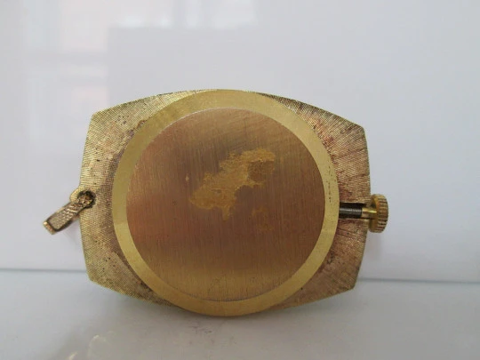 Wilson pendant watch. Gold plated & green enamel. Manual wind. 1960's