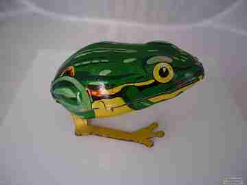 Wind-up toy. Lithographed tinplate. Frog. Germany. 1950's