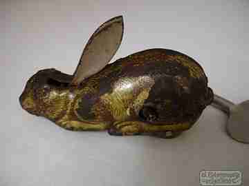 Wind-up toy. Lithographed tinplate. Rabbit. Germany. 1910's