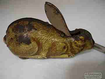 Wind-up toy. Lithographed tinplate. Rabbit. Germany. 1910's