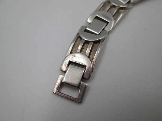 Women's articulated links bracelet. 925 sterling silver. Ring closure. Spain. 1990's