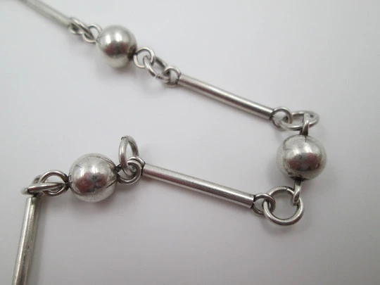 Women's bracelet and necklace set. 925 sterling silver. Balls and cylinders. 1980's