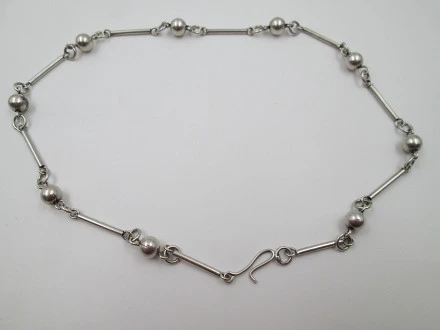 Womens Bracelet Necklace Set Sterling Silver Balls Cylinders