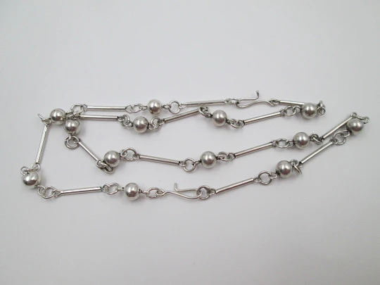 Women's bracelet and necklace set. 925 sterling silver. Balls and cylinders. 1980's