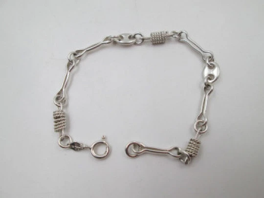 Women's bracelet with cords and eights. 925 sterling silver. Spring ring clasp. 2005's