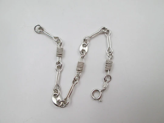 Women's bracelet with cords and eights. 925 sterling silver. Spring ring clasp. 2005's