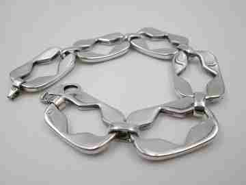 Women's bracelet. 925 sterling silver. Openwork rectangles. Lobster clasp