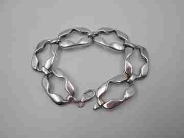 Women's bracelet. 925 sterling silver. Openwork rectangles. Lobster clasp