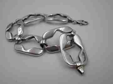 Women's bracelet. 925 sterling silver. Openwork rectangles. Lobster clasp