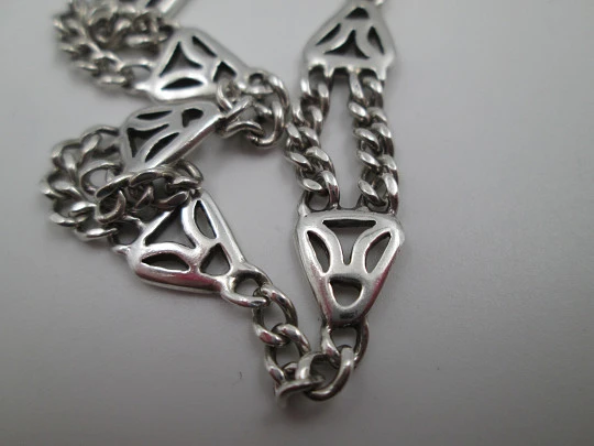 Women's bracelet. 925 sterling silver. Openwork triangles. Lobster clasp. Europe