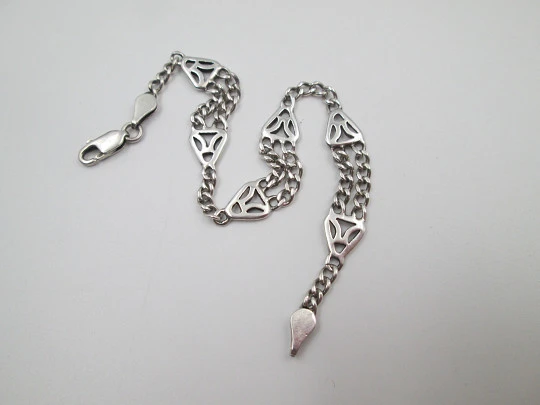 Women's bracelet. 925 sterling silver. Openwork triangles. Lobster clasp. Europe