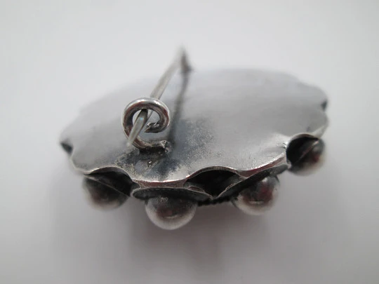 Women's brooch. Charro button. 925 sterling silver. Openwork. 1980's