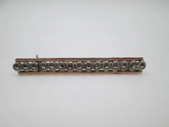 Women's brooch. Sterling silver, vermeil and marcasite. 1950's