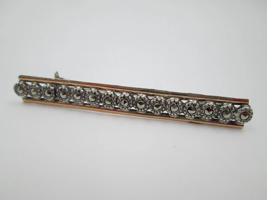 Women's brooch. Sterling silver, vermeil and marcasite. 1950's