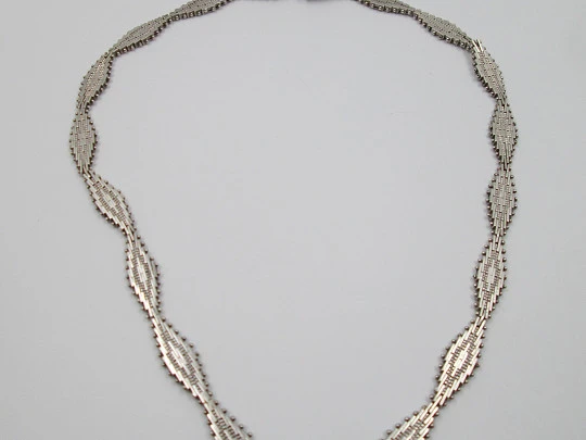 Women's choker. 925 sterling silver. Mexico. 1980's. Diamond patterns