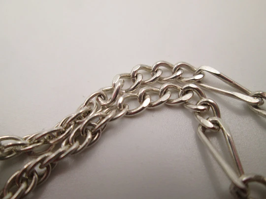 Women's links bracelet. 925 sterling silver. Enamel bears pendants. 1990's. Europe