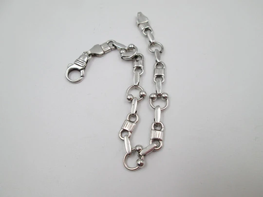 Women's links bracelet. 925 sterling silver. Hoops and balls motifs. Europe. 1990's