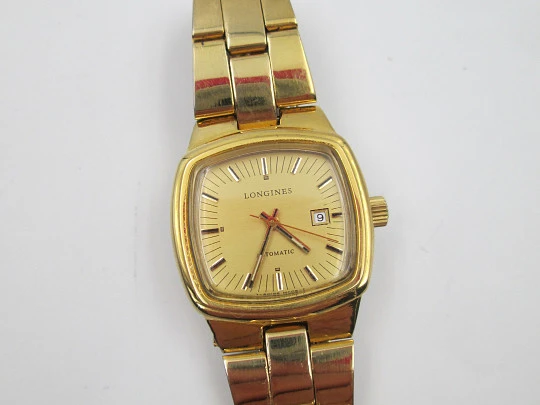 Women's Longines wristwatch. 20 microns gold plated & steel. Automatic. Calendar