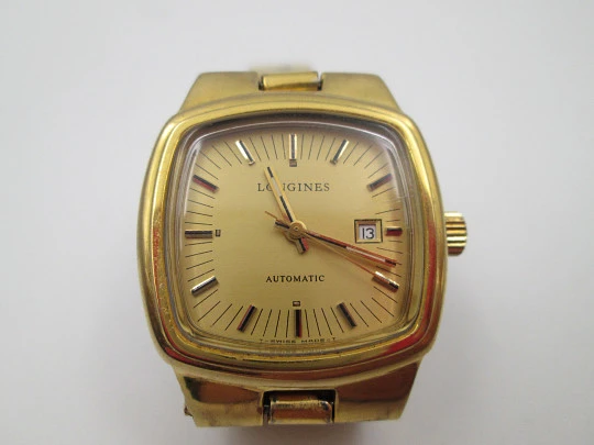Women's Longines wristwatch. 20 microns gold plated & steel. Automatic. Calendar