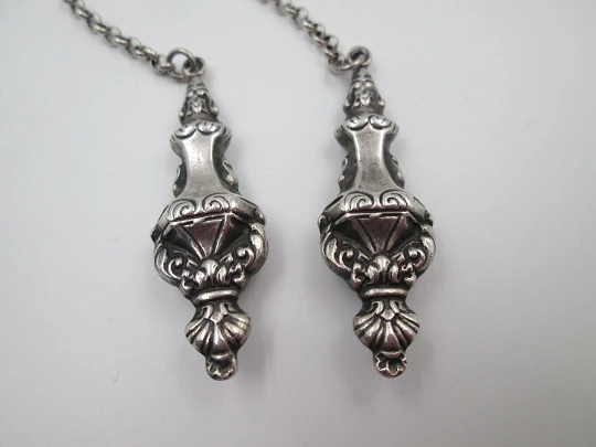 Women's necklace. 925 sterling silver. Ornamental vase finials. Europe. 1960's Women's necklace. 925 sterling silver. Ornamental vase finials. Europe. 1960's