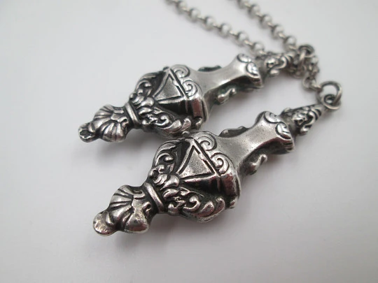 Women's necklace. 925 sterling silver. Ornamental vase finials. Europe. 1960's Women's necklace. 925 sterling silver. Ornamental vase finials. Europe. 1960's