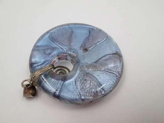 Women's pendant. 925 sterling silver and Murano glass. Spiral motif. 1980's