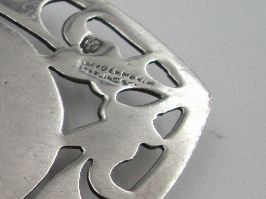 Women's pendant. Aztec calendar. Sterling silver. Ring on top. Mexico. 1980's