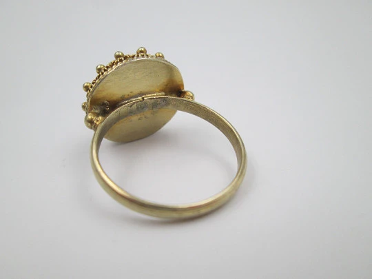 Women's ring. 925 vermeil sterling silver. Charro button motif. Spain. 1980's