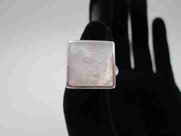 Women's square ring. 925 sterling silver and nacre. Number 13