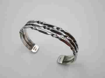 Women's sterling silver bracelet. Mexico. 1980's. Three spiral threads