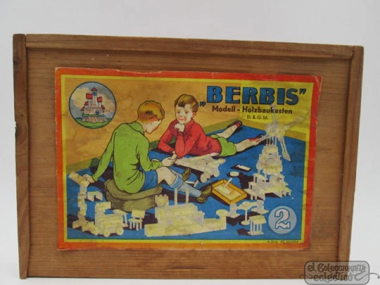 Wooden interlocking building construction set Berbis. Germany. 1940's