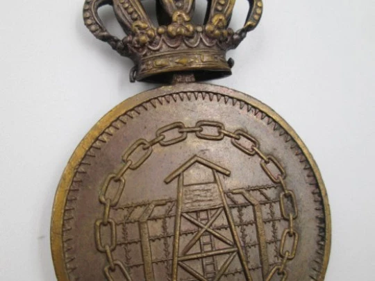 World War II prisoners medal. Bronze. Belgium. Fabric ribbon