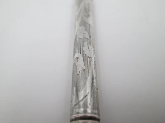 Writing combination. Dip pen & pencil. Silver plated metal. 1890. Europe