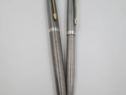 Writing Set Parker 75 Cisele Sterling Silver And Gold Plated