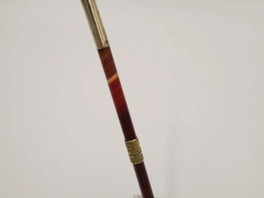 Writing set. Dip pen, rule, inkwell and blotter