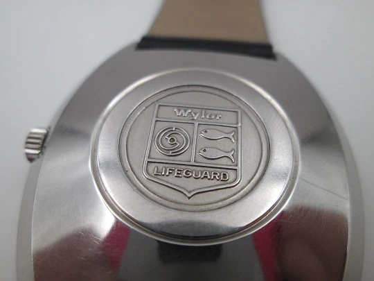 Wyler Lifeguard Dyna-Chron. Stainless steel. Automatic. Calendar. 1980's