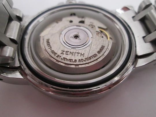 Zenith Rainbow Diver. Acero inoxidable. Automático. Brazalete. Dial negro. 1990