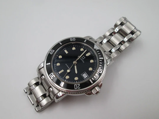 Zenith Rainbow Diver. Stainless steel. Black dial. Automatic. Bracelet. 1990's. Swiss