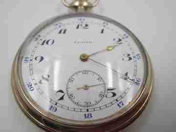 Zenith. Gold plated. Stem-wind. 24 hours scale. 1930's. Seconds hand