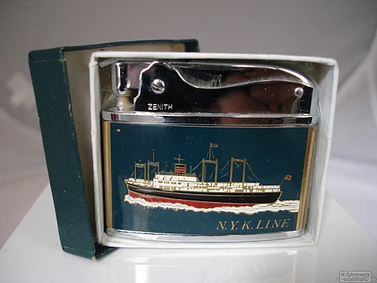 Zenith. Japón. Gasolina. Años 70. Barco N.Y.K. Line. Estuche. Esmalte