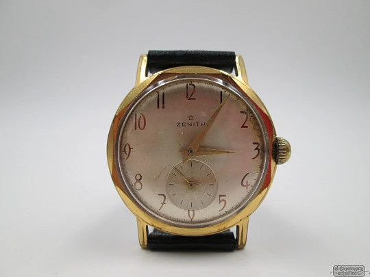 Zenith. Manual wind. 1960's. Steel & gold plated. Seconds hand. Octagonal