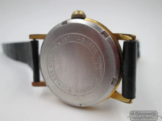 Zenith. Manual wind. 1960's. Steel & gold plated. Seconds hand. Octagonal