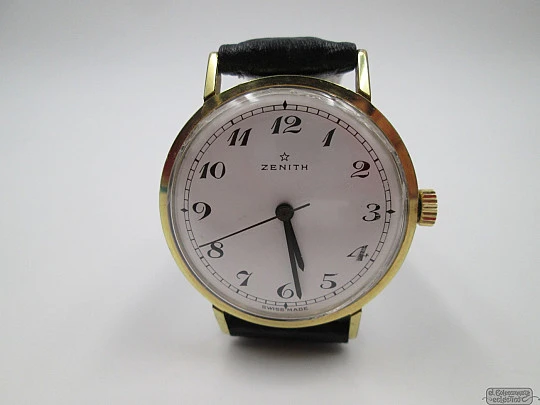 Zenith. Manual wind. 1960's. Steel & gold plated. White dial. Swiss