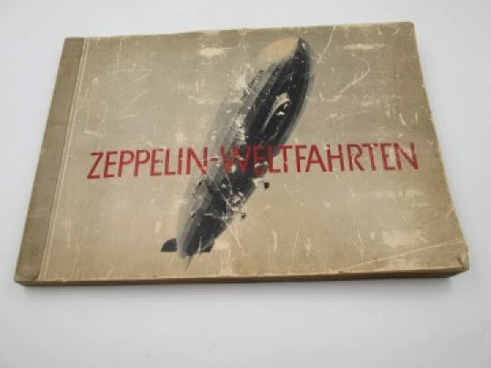 Zeppelin World Travels stickers album. 265 black cards. Germany. 1933. Softcover